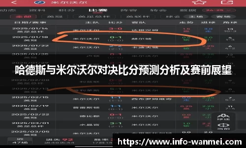 哈德斯与米尔沃尔对决比分预测分析及赛前展望